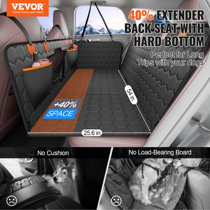 Hard Bottom Dog Car Seat Cover with Seat Extender