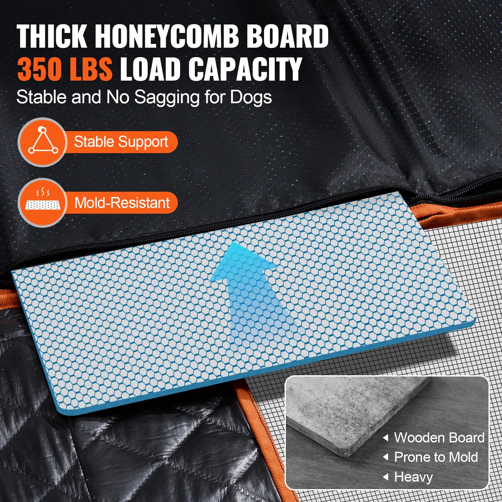 Hard Bottom Dog Car Seat Cover with Seat Extender